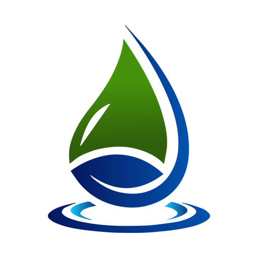 Company icon shown as a green and blue water drop